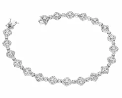 Bransoletka z białego złota z brylantami - 18 cm - 3,00 ct - próba 585