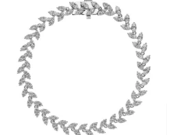 Bransoletka z białego złota z brylantami - 18 cm - 4,14 ct - próba 750