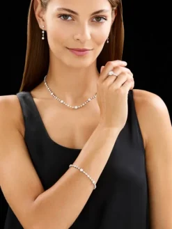 Bransoletka z białego złota z brylantami - 18 cm - 2,56 ct - próba 750