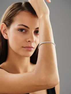 Bransoletka z białego złota z brylantami - 19 cm - 3,70 ct - próba 750