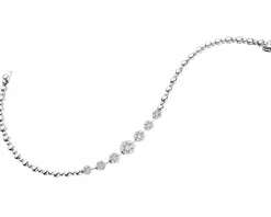 Bransoletka z białego złota z brylantami - 18 cm - 0,97 ct - próba 585