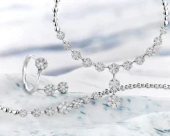 Bransoletka z białego złota z brylantami - 18 cm - 0,97 ct - próba 585