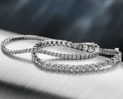 Bransoletka z białego złota z brylantami - 18 cm - 5,00 ct - próba 750