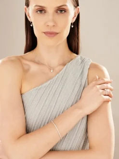 Bransoletka z białego złota z brylantami - 18 cm - 1,75 ct - próba 585