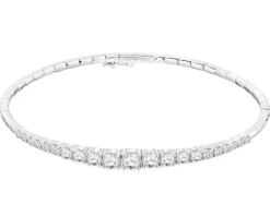 Bransoletka z białego złota z brylantami laboratoryjnymi - 1,90 ct - próba 750