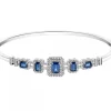 Bransoletka z białego złota z diamentami i szafirami - próba 585