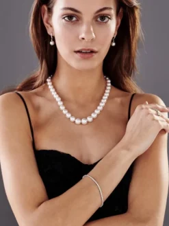 Bransoletka z białego złota z brylantami - 18 cm - 2,10 ct - próba 585