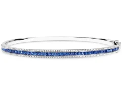 Bransoletka z białego złota z brylantami i szafirami - próba 585