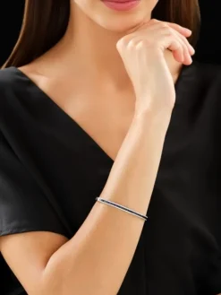 Bransoletka z białego złota z brylantami i szafirami - próba 585