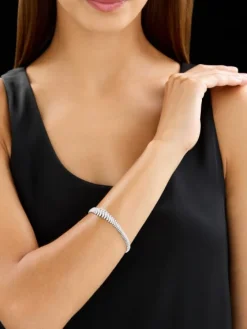 Bransoletka z białego złota z brylantami - 19 cm - 3,07 ct - próba 750