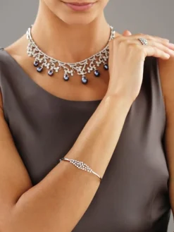 Bransoletka z białego złota z brylantami - 1,15 ct - próba 585