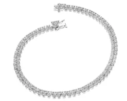 Bransoletka z białego złota z brylantami - 18 cm - 2,00 ct - próba 585