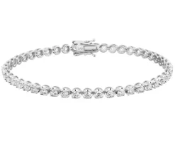 Bransoletka z białego złota z brylantami laboratoryjnymi - 19 cm - 3,00 ct - próba 750