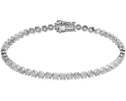 Bransoletka z białego złota z brylantami - 19 cm - 3,16 ct - próba 750