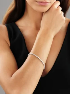 Bransoletka z białego złota z brylantami - 19 cm - 3,16 ct - próba 750