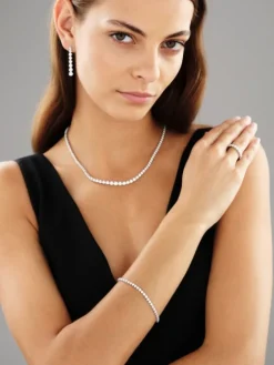 Bransoletka z białego złota z brylantami - 19 cm - 3,16 ct - próba 750