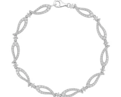 Bransoletka z białego złota z brylantami - 1,50 ct - próba 750