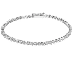 Bransoletka z białego złota z brylantami - 18 cm - 2,92 ct - próba 750