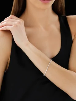 Bransoletka z białego złota z brylantami - 18 cm - 2,92 ct - próba 750