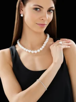 Bransoletka z białego złota z brylantami - 18 cm - 2,92 ct - próba 750