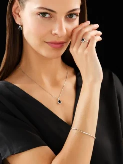 Bransoletka z białego złota z brylantami - 19 cm - 0,15 ct - próba 585