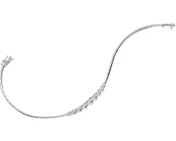 Bransoletka z białego złota z brylantami - 18 cm - 0,22 ct - próba 585