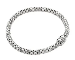 Bransoletka z białego złota z brylantami - 0,10 ct - próba 750