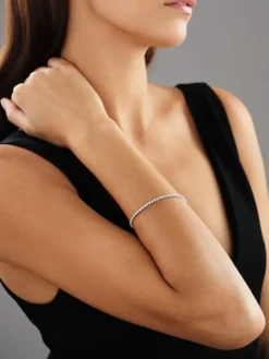 Bransoletka z białego złota z brylantami - 18 cm - 1,00 ct - próba 750