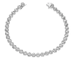 Bransoletka z białego złota z brylantami - 18 cm - 1,00 ct - próba 585