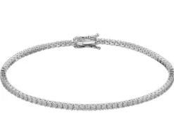 Bransoletka z białego złota z brylantami laboratoryjnymi - 19 cm - 2,00 ct - próba 750