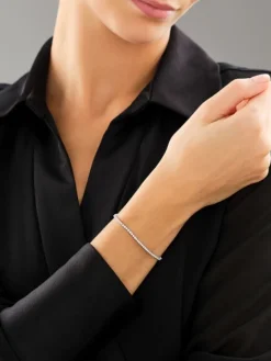 Bransoletka z białego złota z brylantami laboratoryjnymi - 18 cm - 2,00 ct - próba 750
