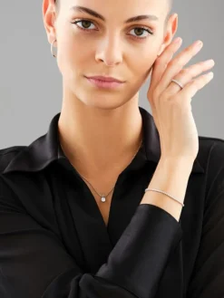 Bransoletka z białego złota z brylantami laboratoryjnymi - 18 cm - 2,00 ct - próba 750