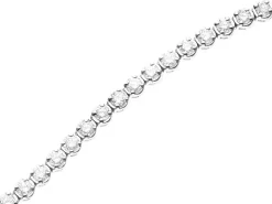 Bransoletka z białego złota z brylantami -  18 cm - 3,00 ct - próba 585