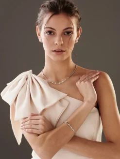 Bransoletka z białego złota z brylantami - 18 cm - 0,63 ct - próba 585