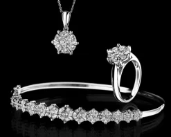 Bransoletka z białego złota z brylantami - 1,34 ct - próba 585