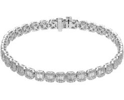 Bransoletka z białego złota z diamentami - 3,50 ct - próba 585