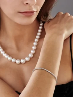 Bransoletka z białego złota z brylantami - 19 cm - 2,24 ct - próba 585