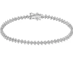 Bransoletka z białego złota z brylantami - 18 cm - 2,00 ct - próba 585