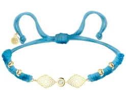 Bransoletka z cyrkonią i elementami z żółtego złota