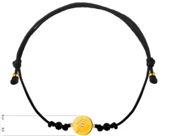 Bransoletka z cyrkonią i elementami z żółtego złota - kwiat