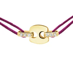 Bransoletka z cyrkoniami i elementami z żółtego złota