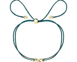 Bransoletka z cyrkoniami i elementami z żółtego złota - nieskończoność