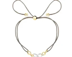 Bransoletka z cyrkoniami i elementami z żółtego złota