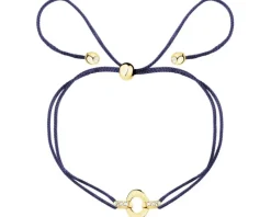 Bransoletka z cyrkoniami i elementami z żółtego złota