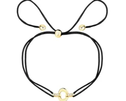 Bransoletka z cyrkoniami i elementami z żółtego złota