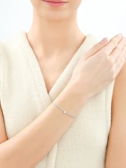 Bransoletka z cyrkoniami i elementami z żółtego złota - serce