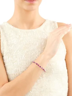 Bransoletka z diamentami, agatami i elementami żółtego złota - serce - próba 375