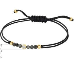 Bransoletka z diamentem, labradorytami i elementami żółtego złota - próba 375