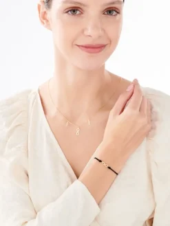 Bransoletka z elementami srebra i cyrkoniami - nieskończoność