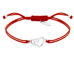 Bransoletka z elementami srebra i cyrkonią - serce